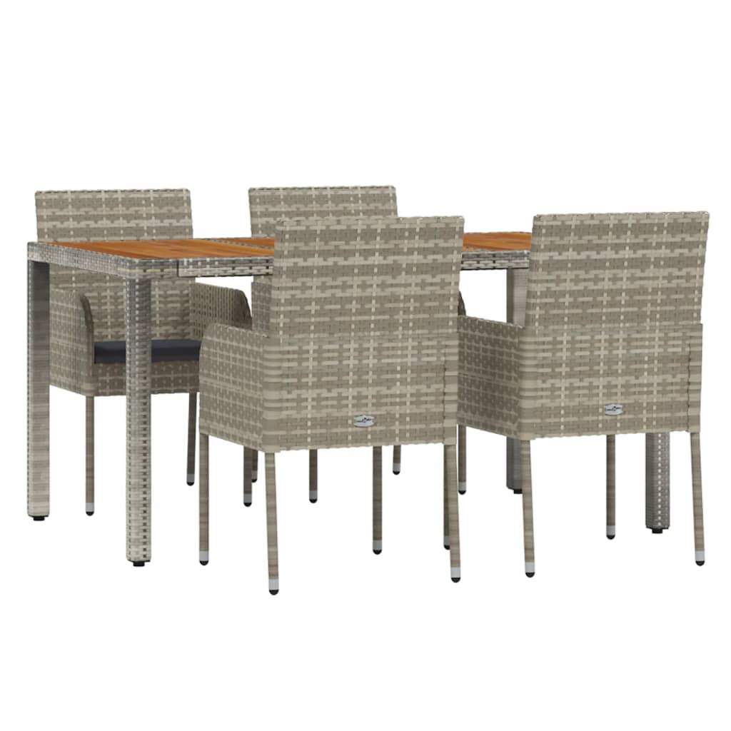 5-delige Tuinset met kussens poly rattan grijs is nu te koop bij PeponiXL, paradijselijk wonen!