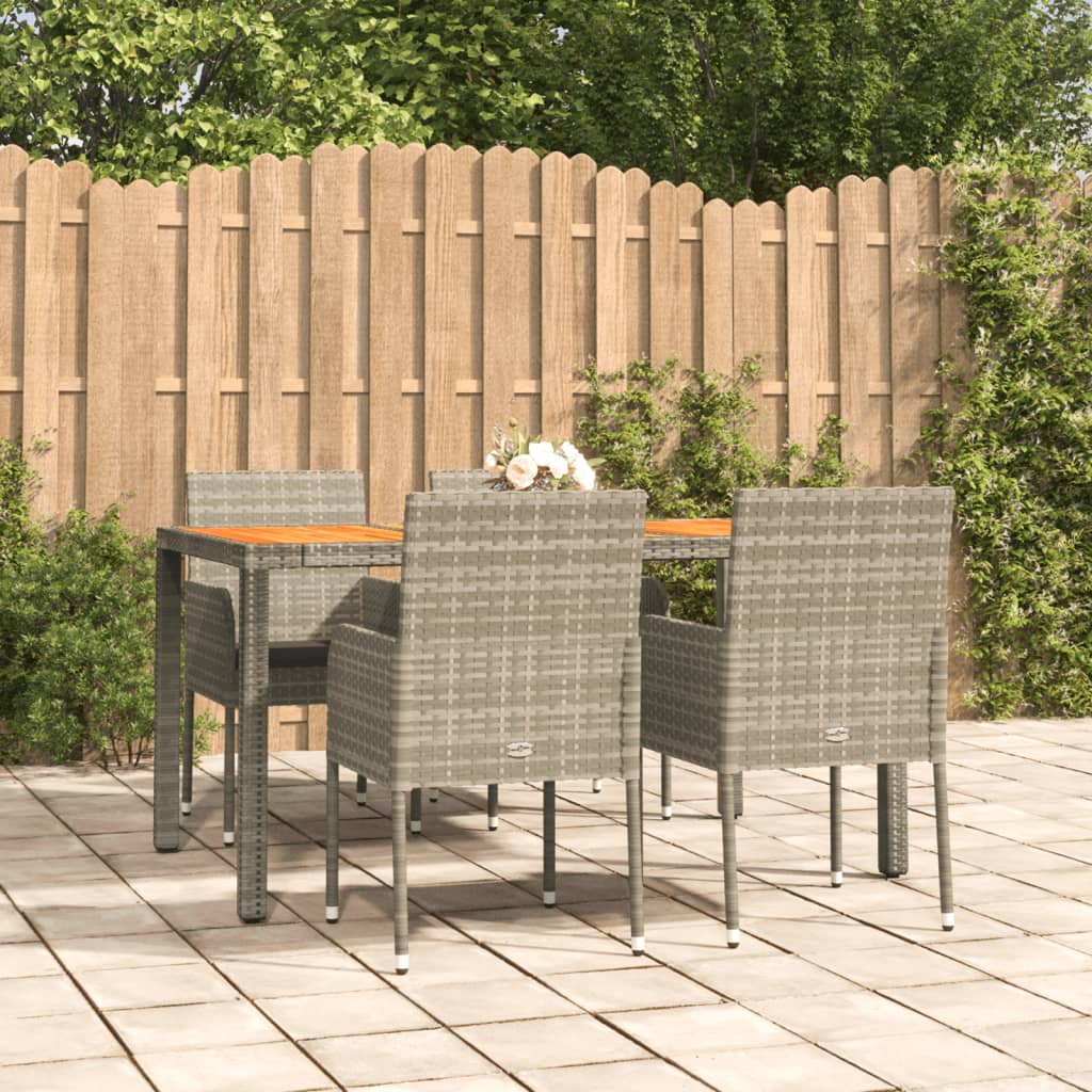 5-delige Tuinset met kussens poly rattan grijs is nu te koop bij PeponiXL, paradijselijk wonen!