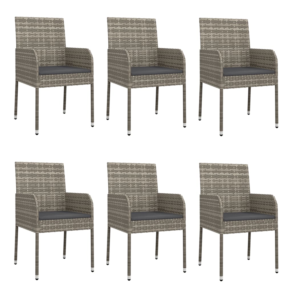 7-delige Tuinset met kussens poly rattan grijs is nu te koop bij PeponiXL, paradijselijk wonen!