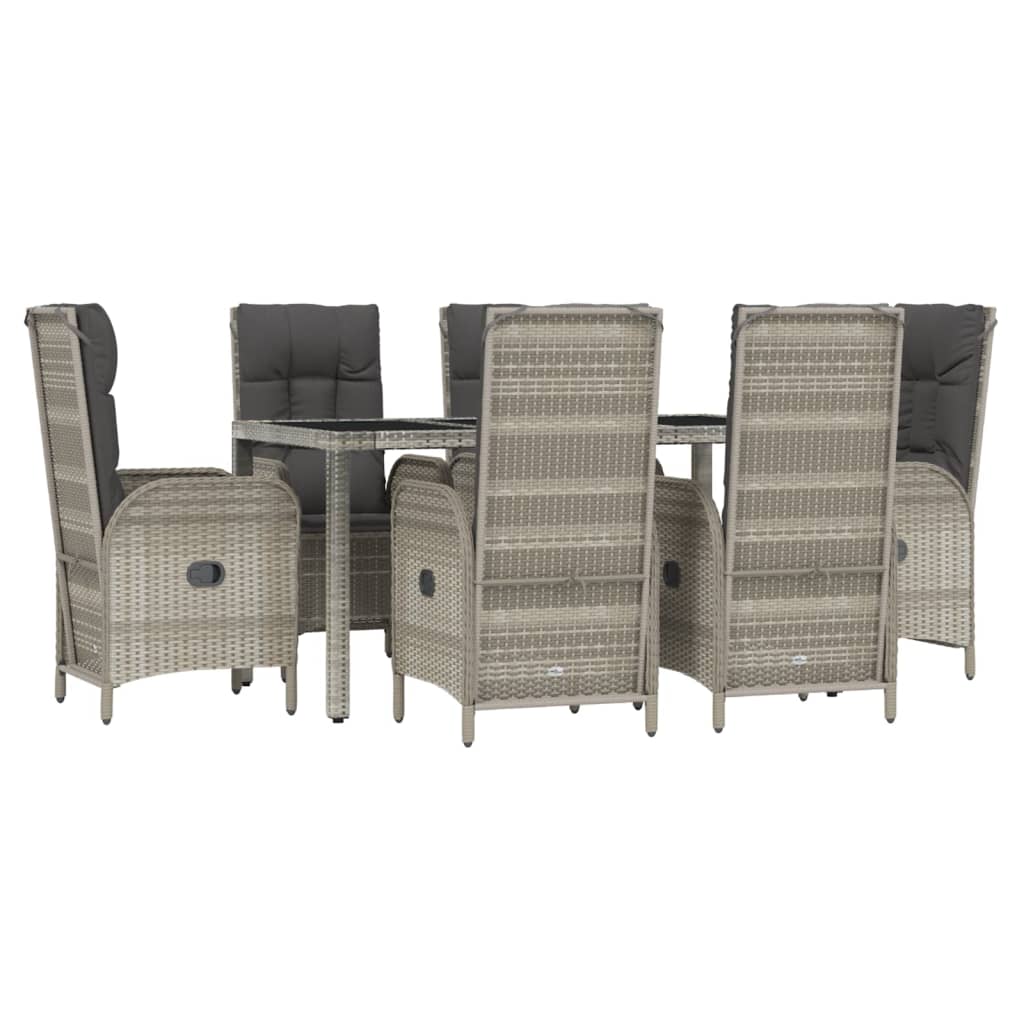 7-delige Tuinset met kussens poly rattan grijs is nu te koop bij PeponiXL, paradijselijk wonen!