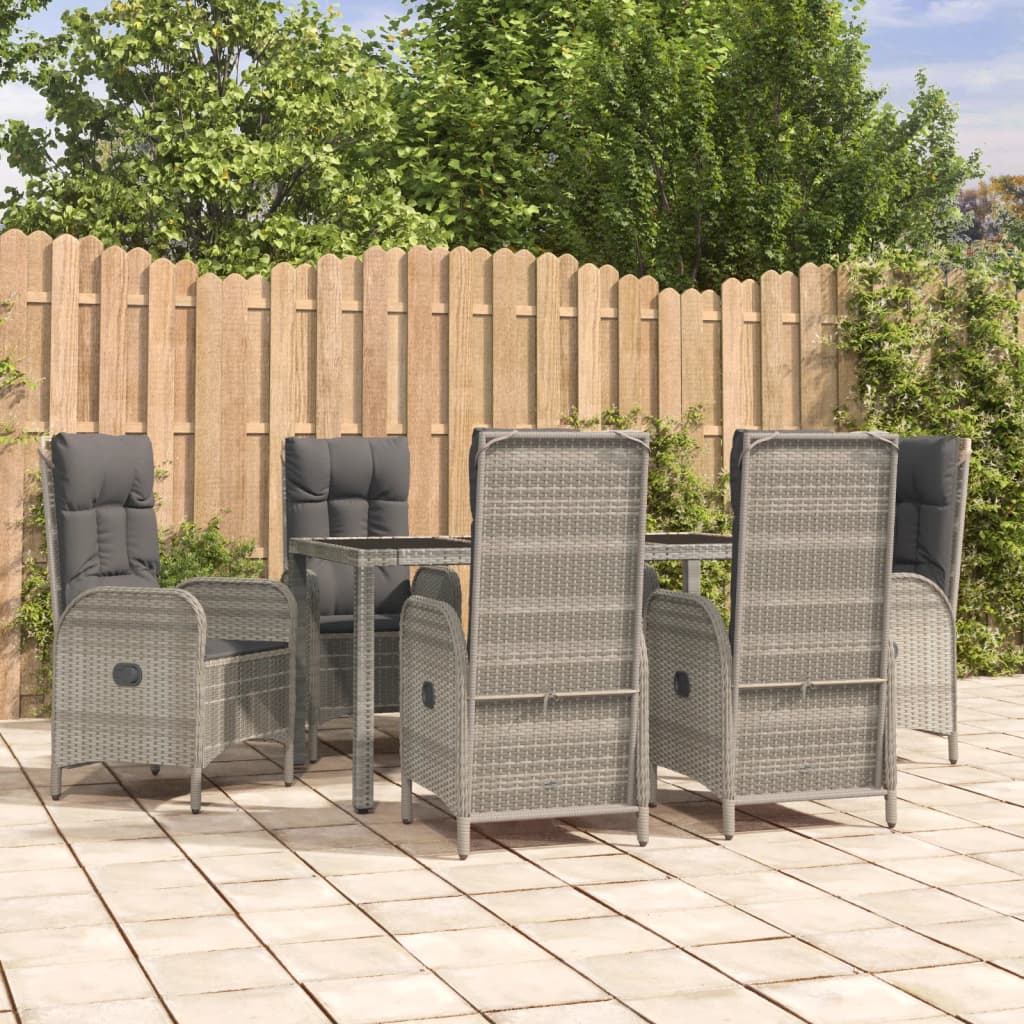 7-delige Tuinset met kussens poly rattan grijs is nu te koop bij PeponiXL, paradijselijk wonen!