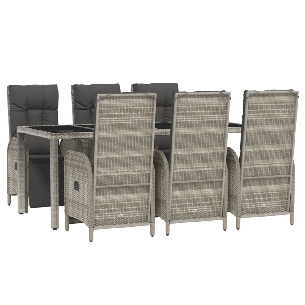 7-delige Tuinset met kussens poly rattan grijs is nu te koop bij PeponiXL, paradijselijk wonen!