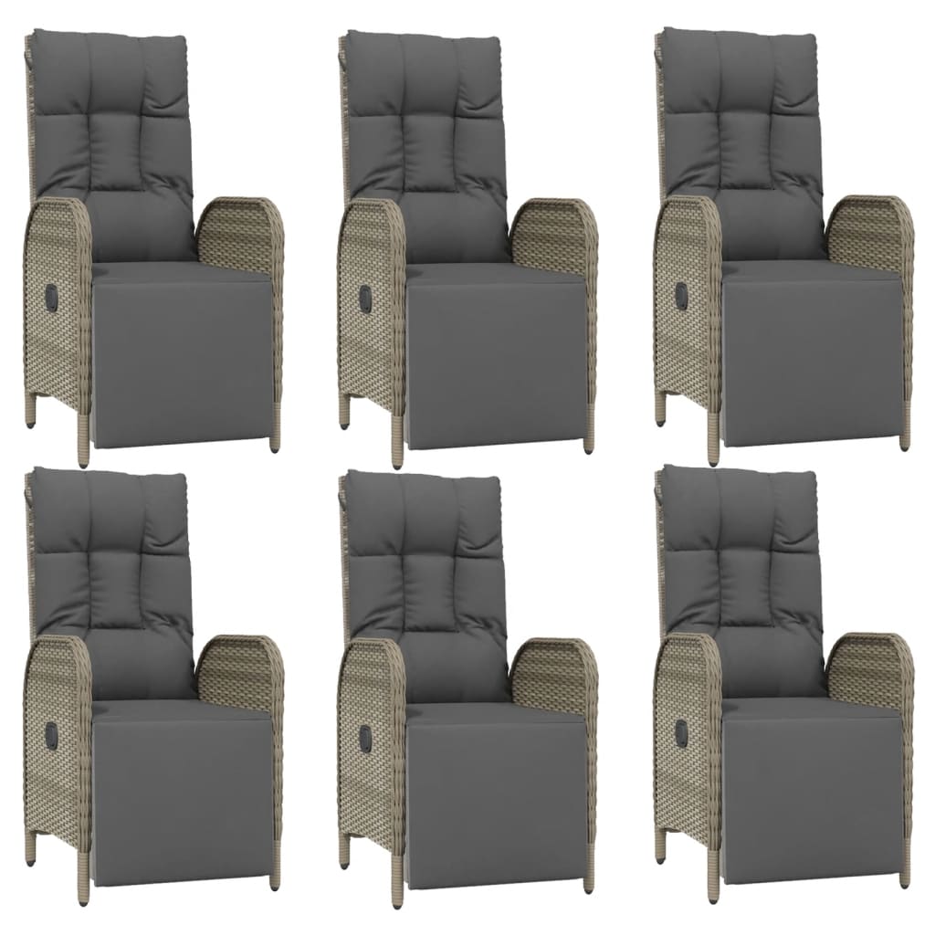 7-delige Tuinset met kussens poly rattan grijs is nu te koop bij PeponiXL, paradijselijk wonen!