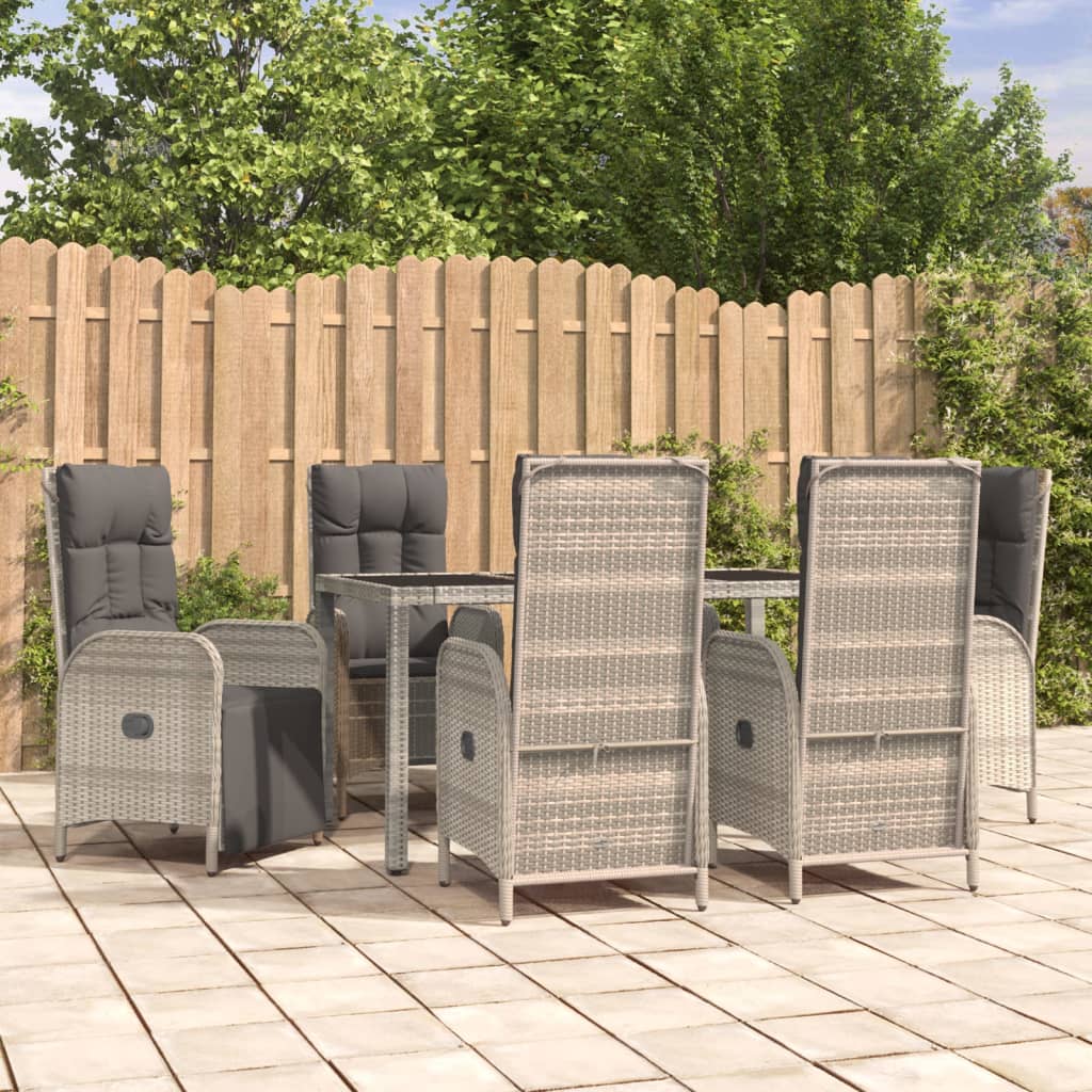 7-delige Tuinset met kussens poly rattan grijs is nu te koop bij PeponiXL, paradijselijk wonen!