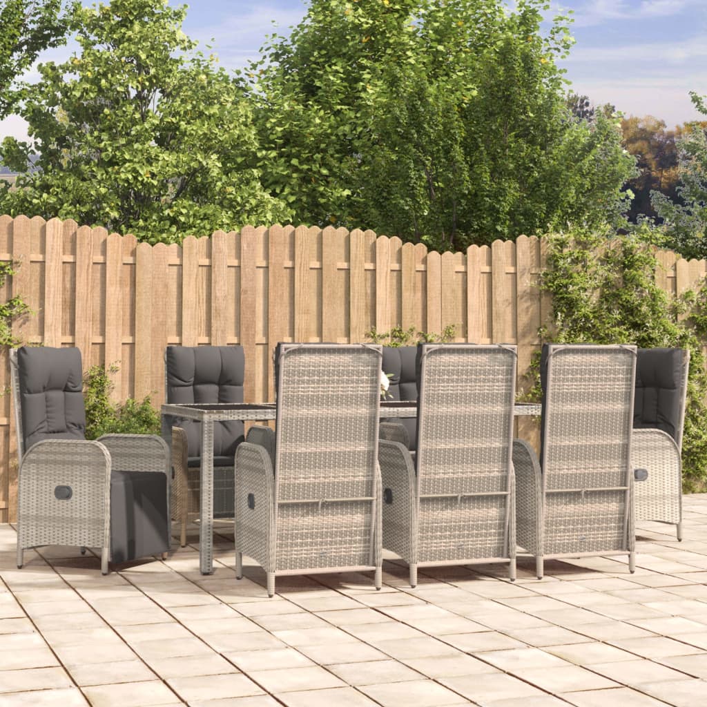 9-delige Tuinset met kussens poly rattan grijs is nu te koop bij PeponiXL, paradijselijk wonen!