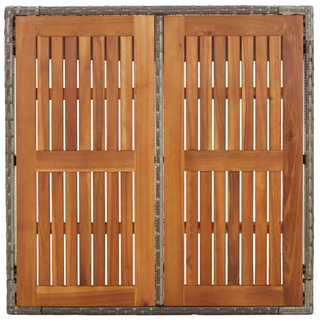 5-delige Tuinset met kussens poly rattan grijs