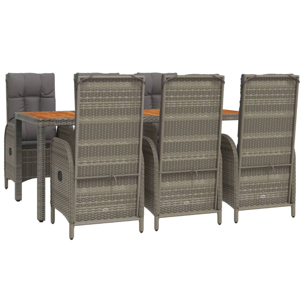 7-delige Tuinset met kussens poly rattan grijs is nu te koop bij PeponiXL, paradijselijk wonen!
