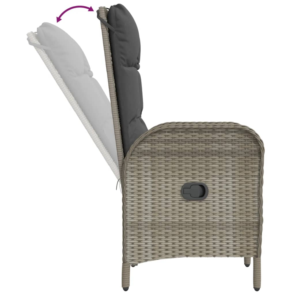7-delige Tuinset met kussens poly rattan grijs is nu te koop bij PeponiXL, paradijselijk wonen!