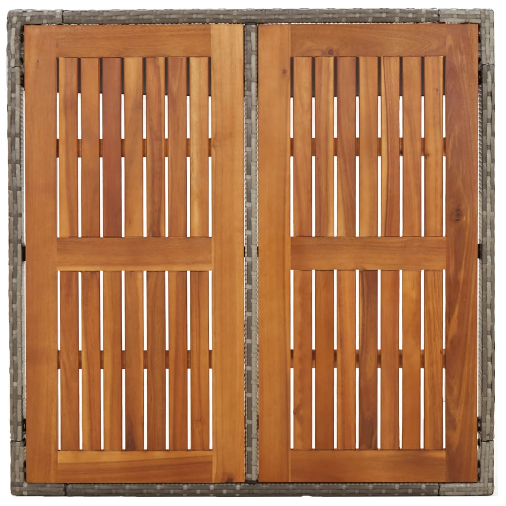 5-delige Tuinset met kussens poly rattan grijs