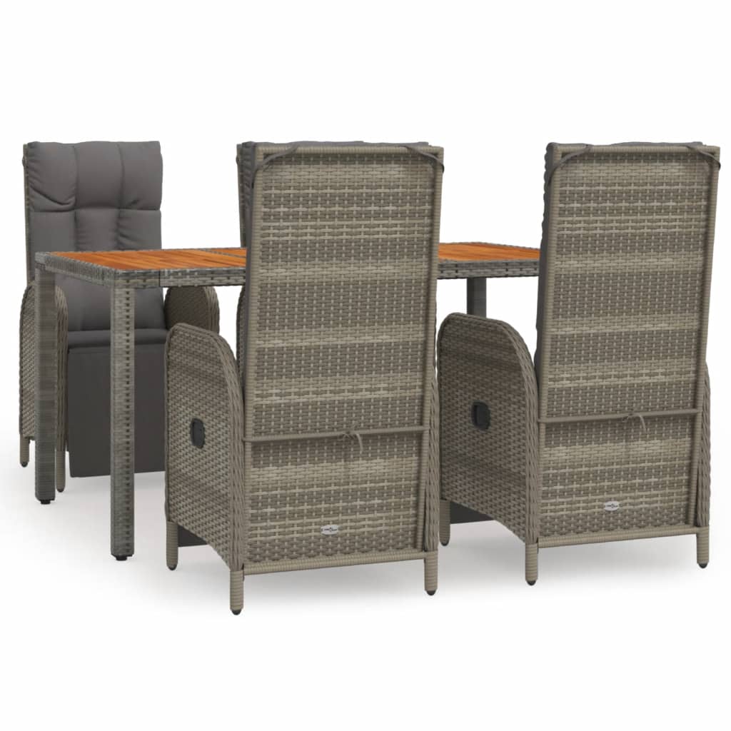 5-delige Tuinset met kussens poly rattan grijs is nu te koop bij PeponiXL, paradijselijk wonen!