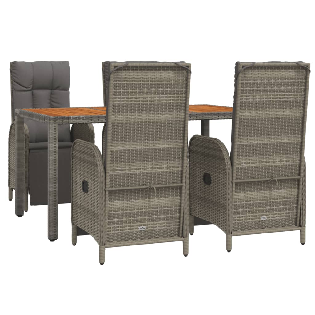 5-delige Tuinset met kussens poly rattan grijs is nu te koop bij PeponiXL, paradijselijk wonen!