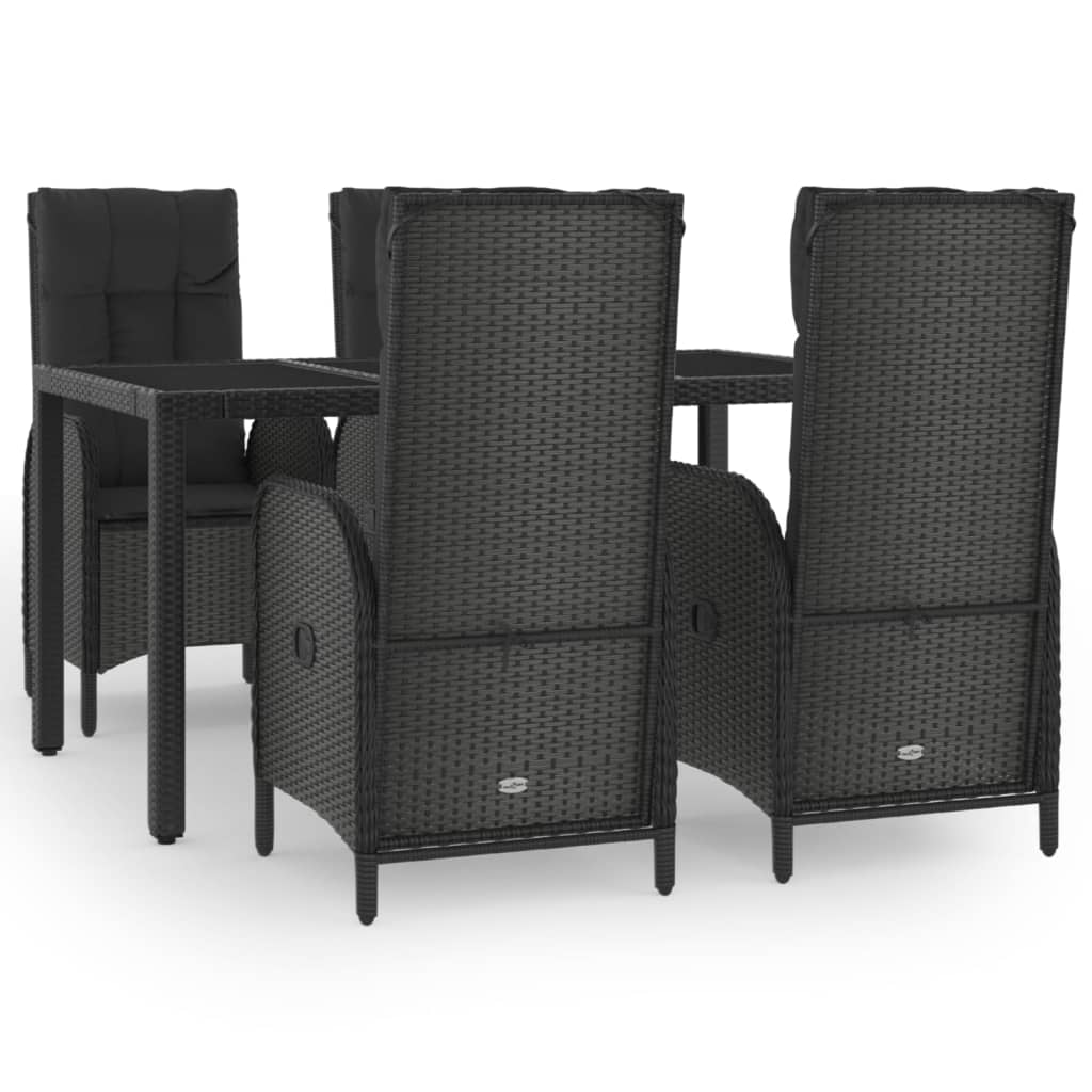 5-delige Tuinset met kussens poly rattan zwart is nu te koop bij PeponiXL, paradijselijk wonen!