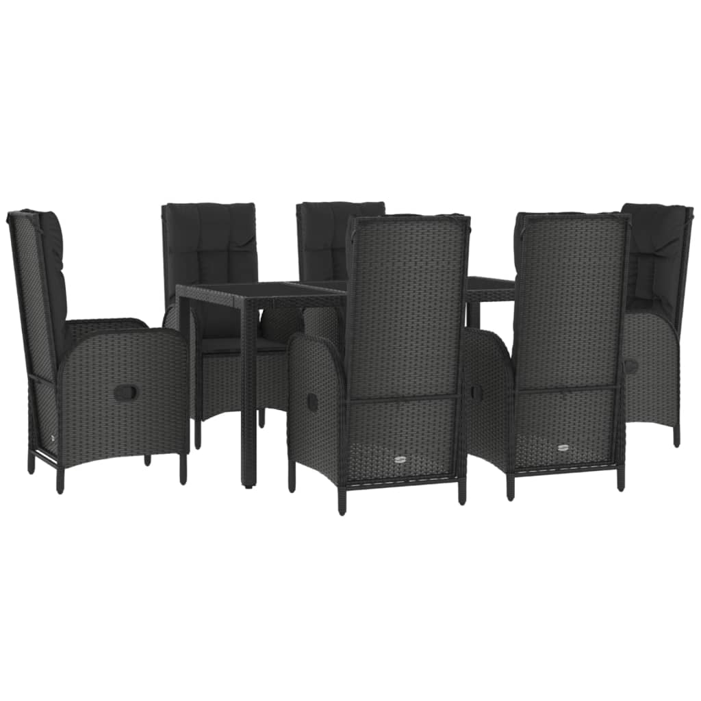 7-delige Tuinset met kussens poly rattan zwart en grijs is nu te koop bij PeponiXL, paradijselijk wonen!