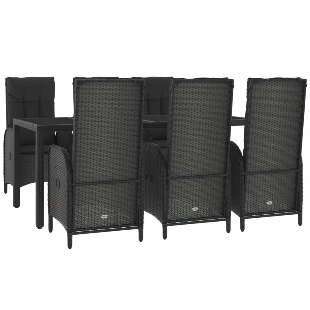 7-delige Tuinset met kussens poly rattan zwart en grijs is nu te koop bij PeponiXL, paradijselijk wonen!