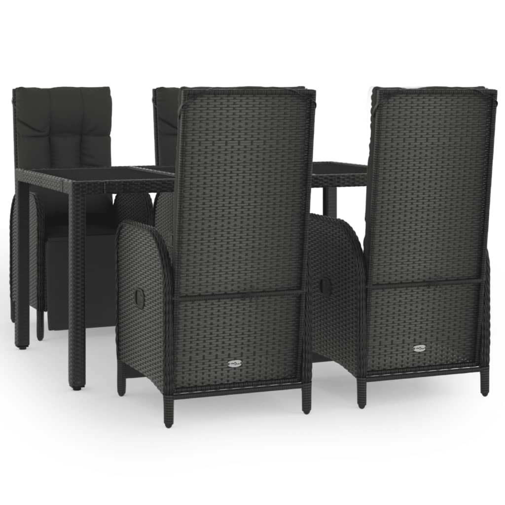 5-delige Tuinset met kussens poly rattan zwart is nu te koop bij PeponiXL, paradijselijk wonen!