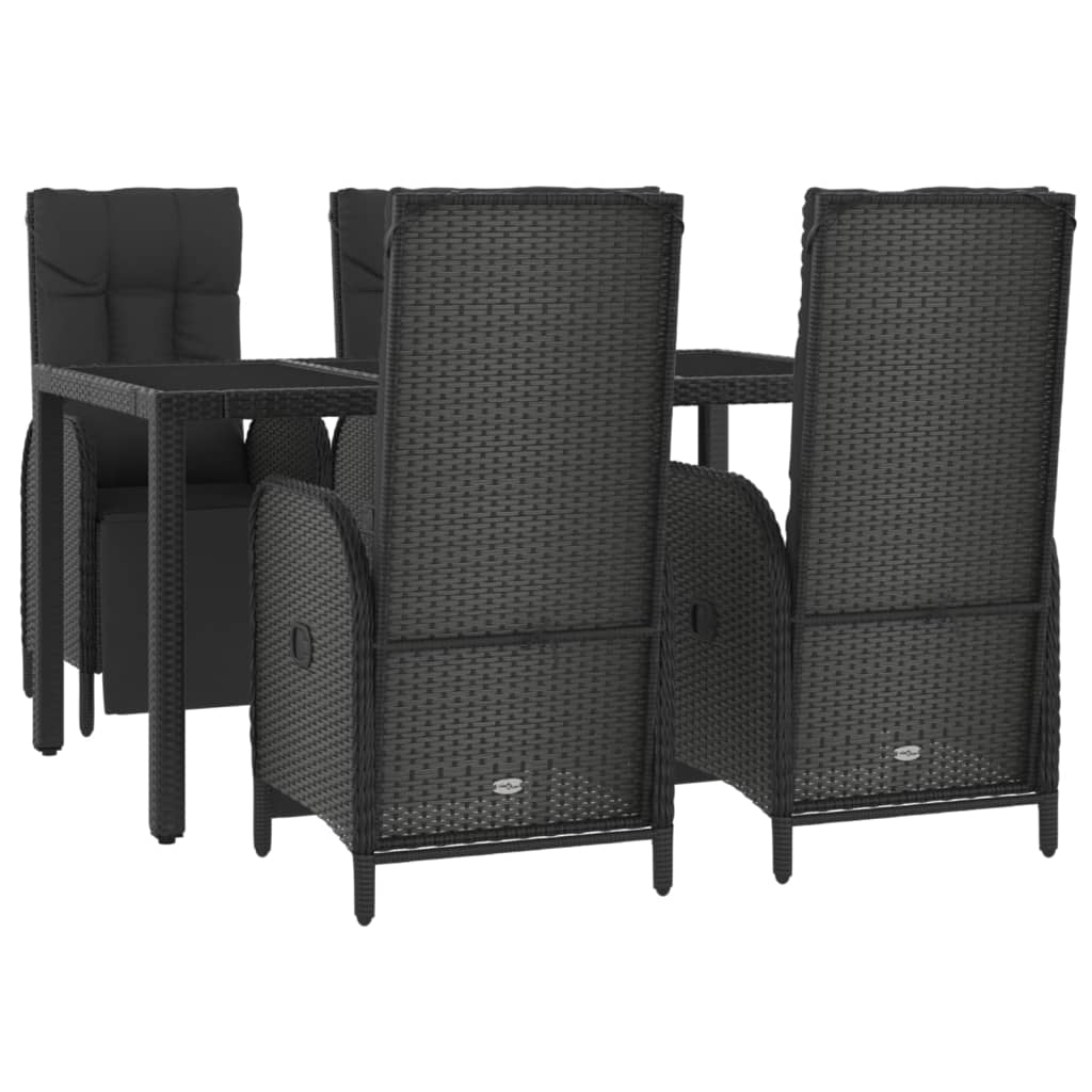 5-delige Tuinset met kussens poly rattan zwart is nu te koop bij PeponiXL, paradijselijk wonen!