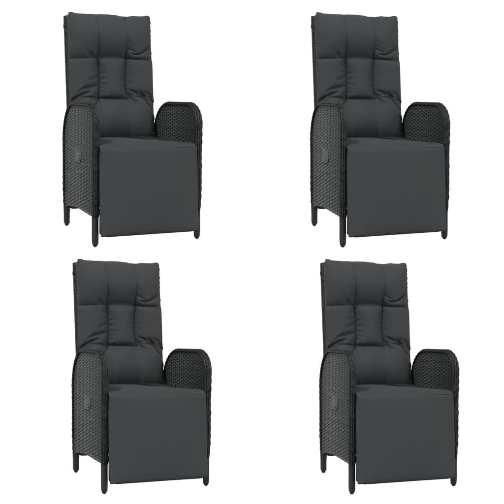 5-delige Tuinset met kussens poly rattan zwart is nu te koop bij PeponiXL, paradijselijk wonen!