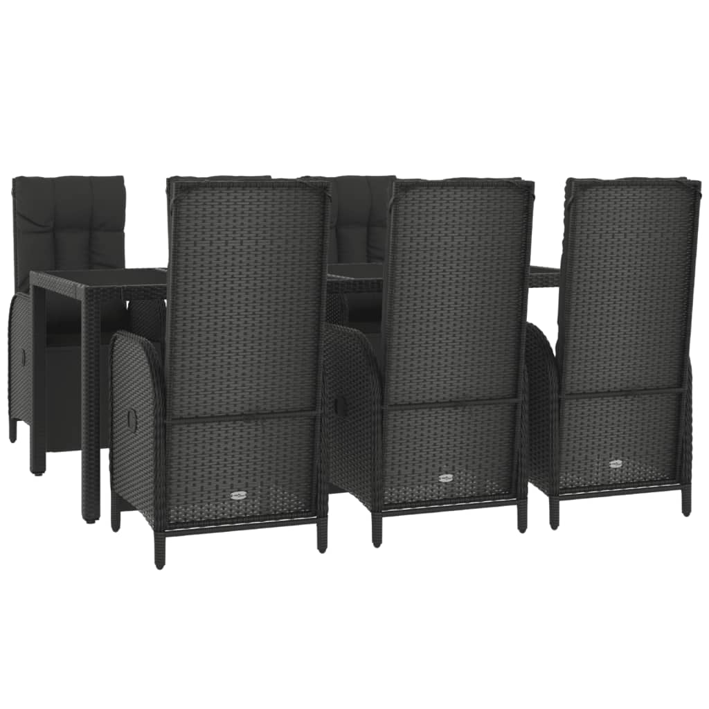 7-delige Tuinset met kussens poly rattan zwart is nu te koop bij PeponiXL, paradijselijk wonen!