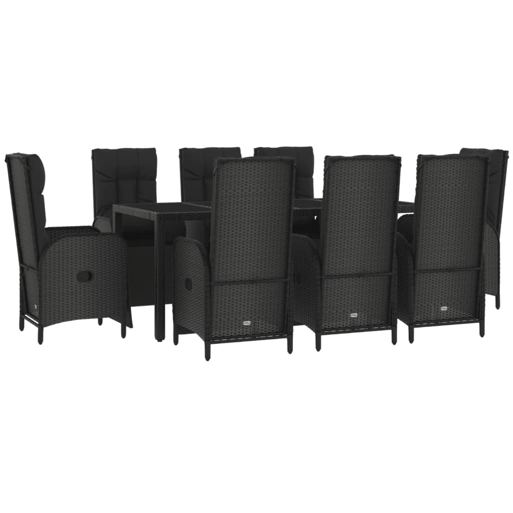 9-delige Tuinset poly rattan zwart is nu te koop bij PeponiXL, paradijselijk wonen!