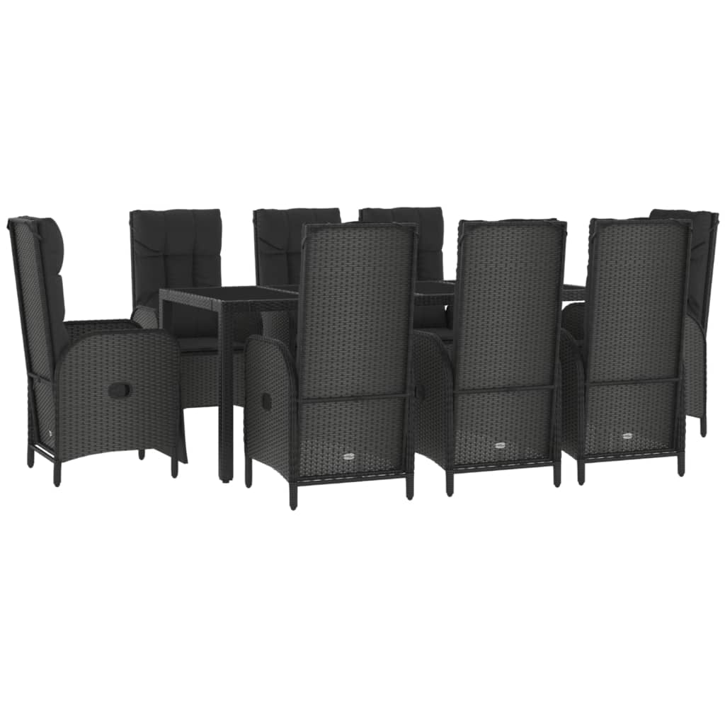 9-delige Tuinset poly rattan zwart is nu te koop bij PeponiXL, paradijselijk wonen!