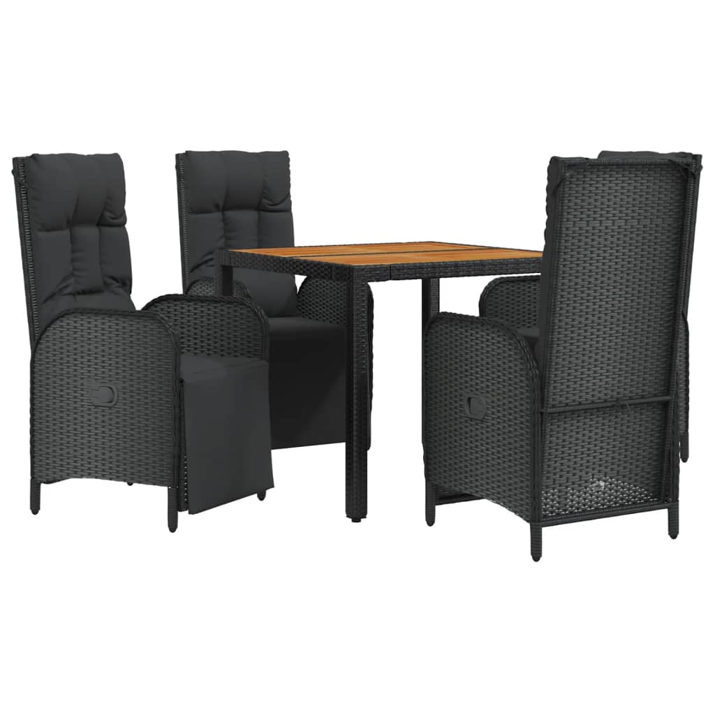5-delige Tuinset met kussens poly rattan zwart is nu te koop bij PeponiXL, paradijselijk wonen!