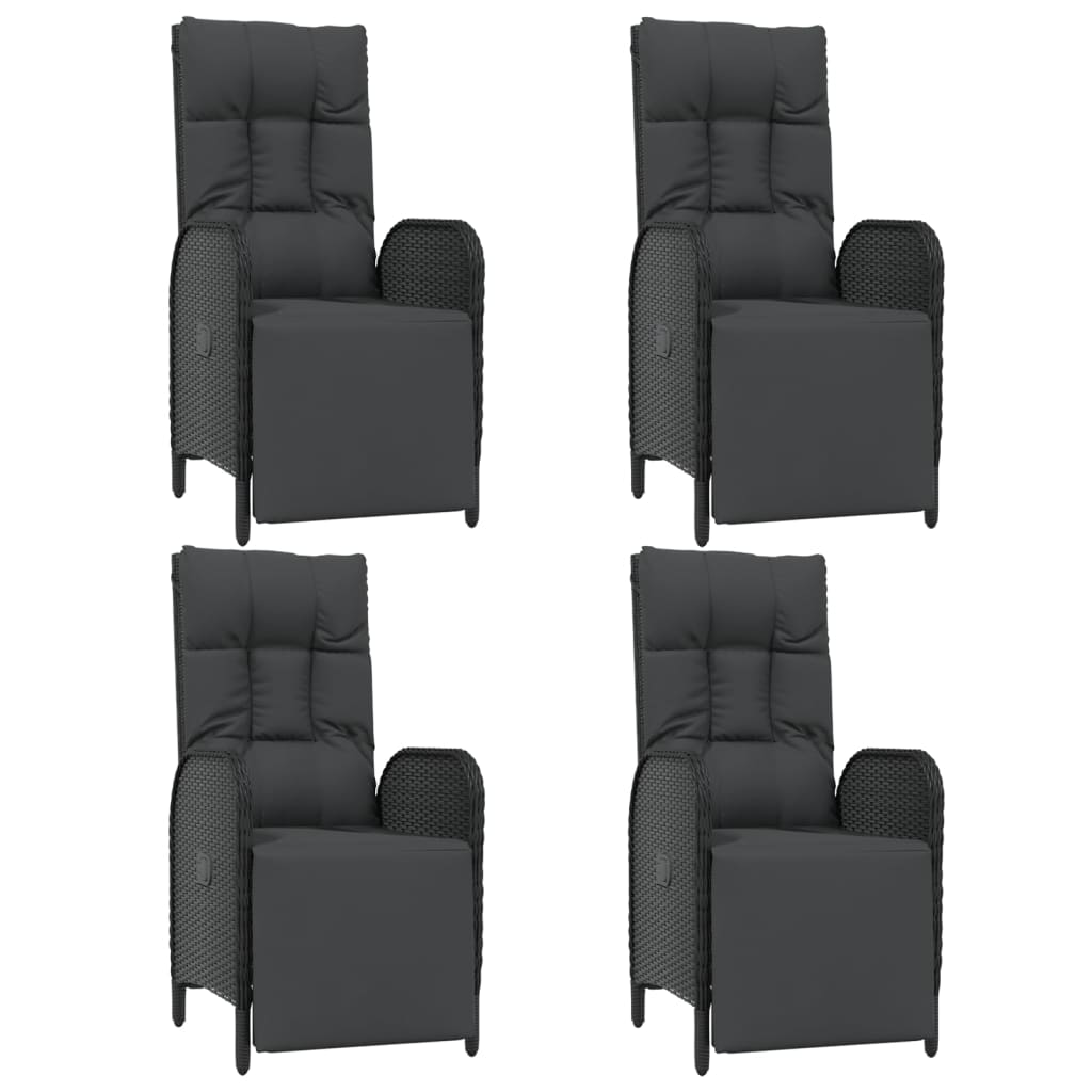 5-delige Tuinset met kussens poly rattan zwart is nu te koop bij PeponiXL, paradijselijk wonen!