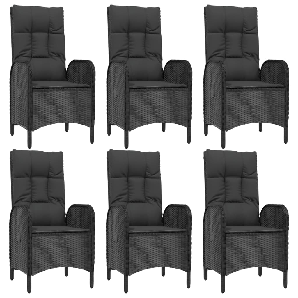 9-delige Tuinset poly rattan zwart