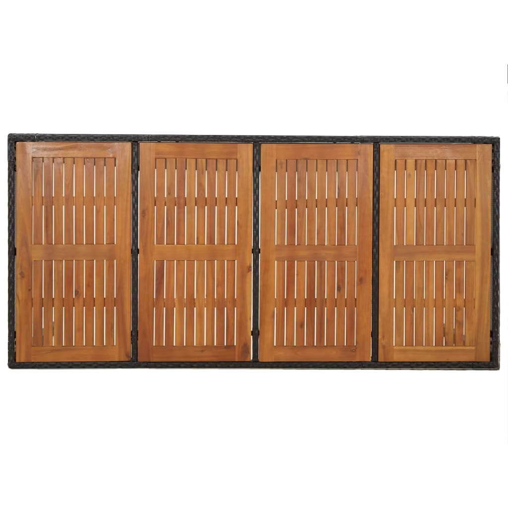 9-delige Tuinset poly rattan zwart