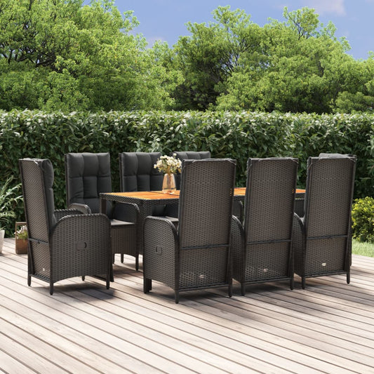 9-delige Tuinset poly rattan zwart is nu te koop bij PeponiXL, paradijselijk wonen!