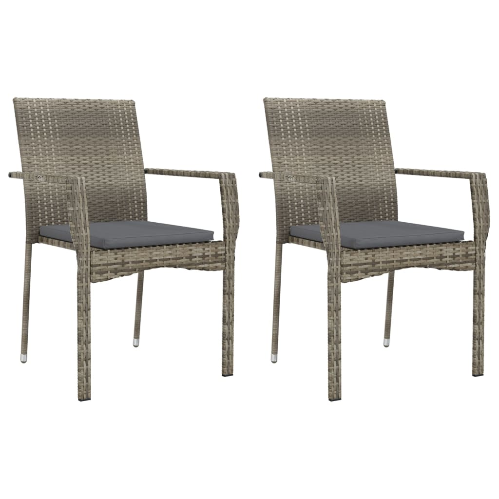 3-delige Tuinset met kussens poly rattan zwart en grijs is nu te koop bij PeponiXL, paradijselijk wonen!
