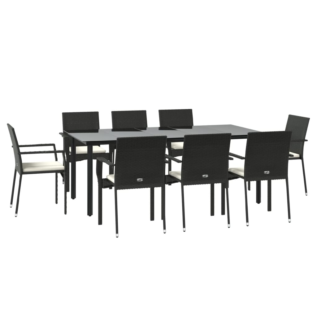 9-delige Tuinset poly rattan zwart is nu te koop bij PeponiXL, paradijselijk wonen!