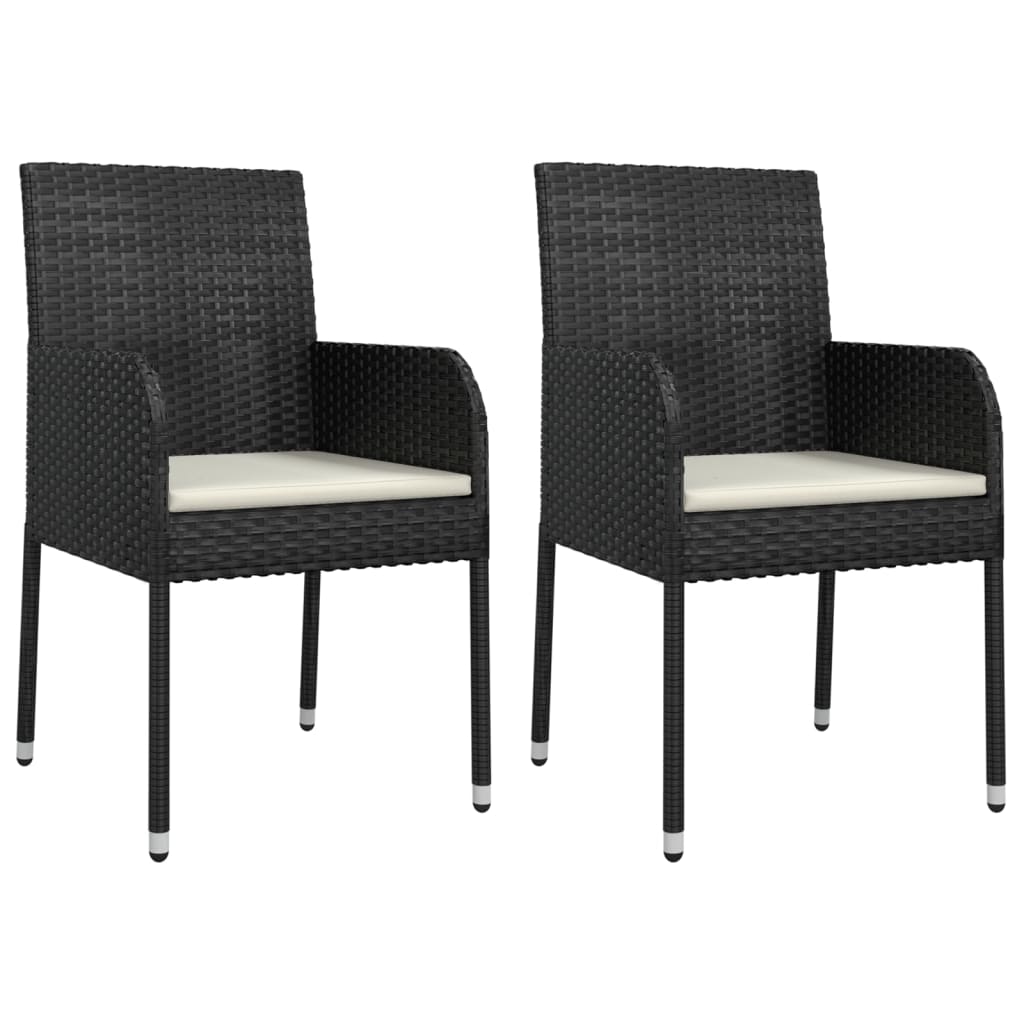 3-delige Tuinset met kussens poly rattan zwart is nu te koop bij PeponiXL, paradijselijk wonen!