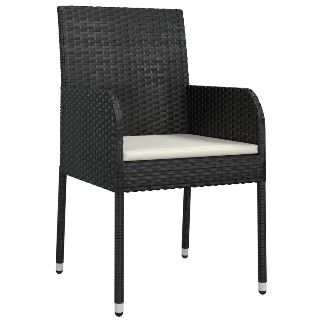 3-delige Tuinset met kussens poly rattan zwart is nu te koop bij PeponiXL, paradijselijk wonen!