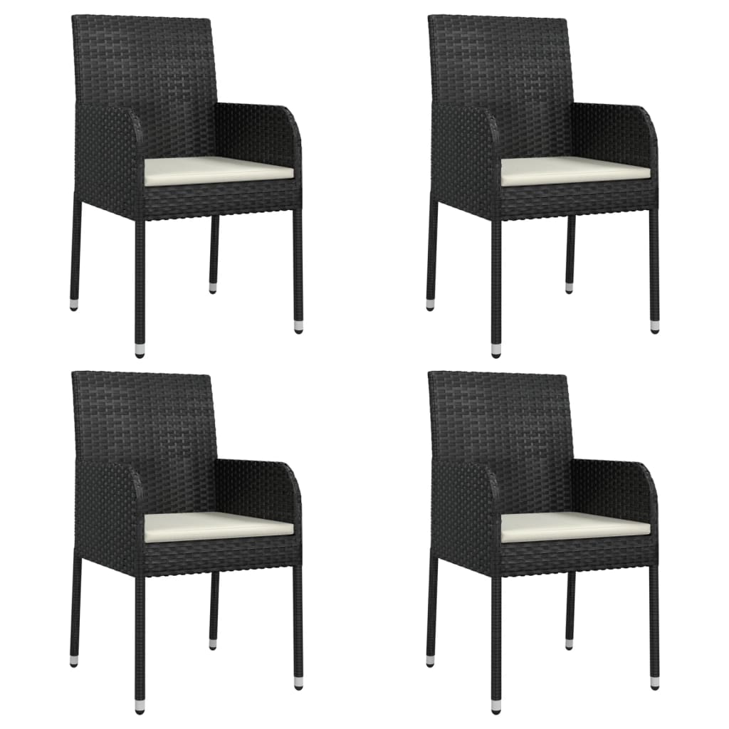 5-delige Tuinset met kussens poly rattan zwart is nu te koop bij PeponiXL, paradijselijk wonen!