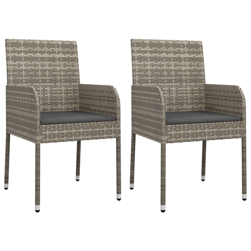 3-delige Tuinset met kussens poly rattan zwart en grijs is nu te koop bij PeponiXL, paradijselijk wonen!