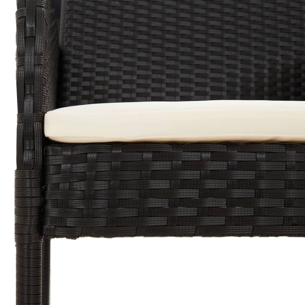 3-delige Tuinset met kussens poly rattan zwart is nu te koop bij PeponiXL, paradijselijk wonen!