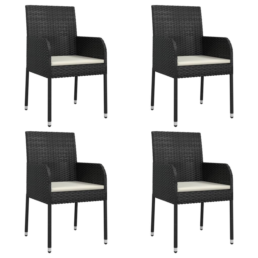 5-delige Tuinset met kussens poly rattan zwart is nu te koop bij PeponiXL, paradijselijk wonen!