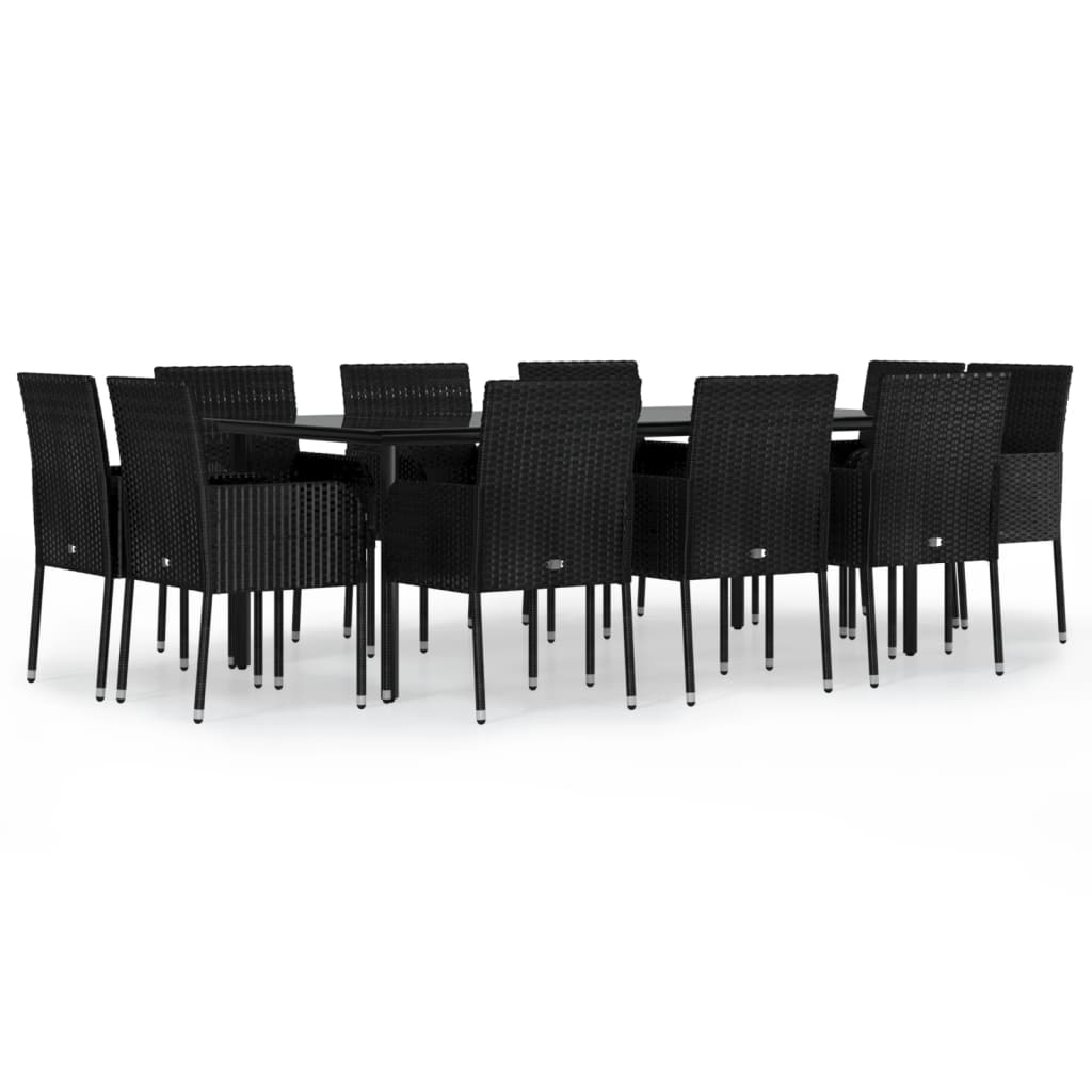 11-delige Tuinset met kussens poly rattan zwart is nu te koop bij PeponiXL, paradijselijk wonen!