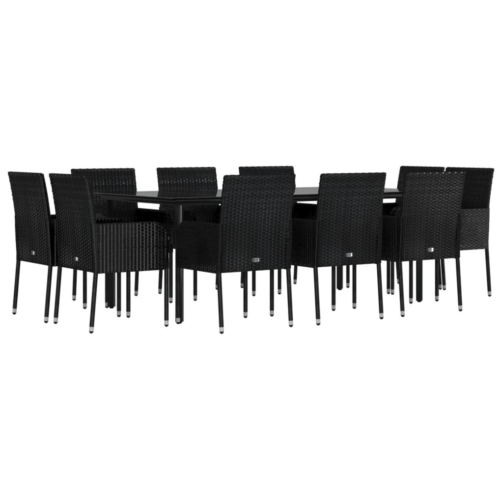 11-delige Tuinset met kussens poly rattan zwart is nu te koop bij PeponiXL, paradijselijk wonen!