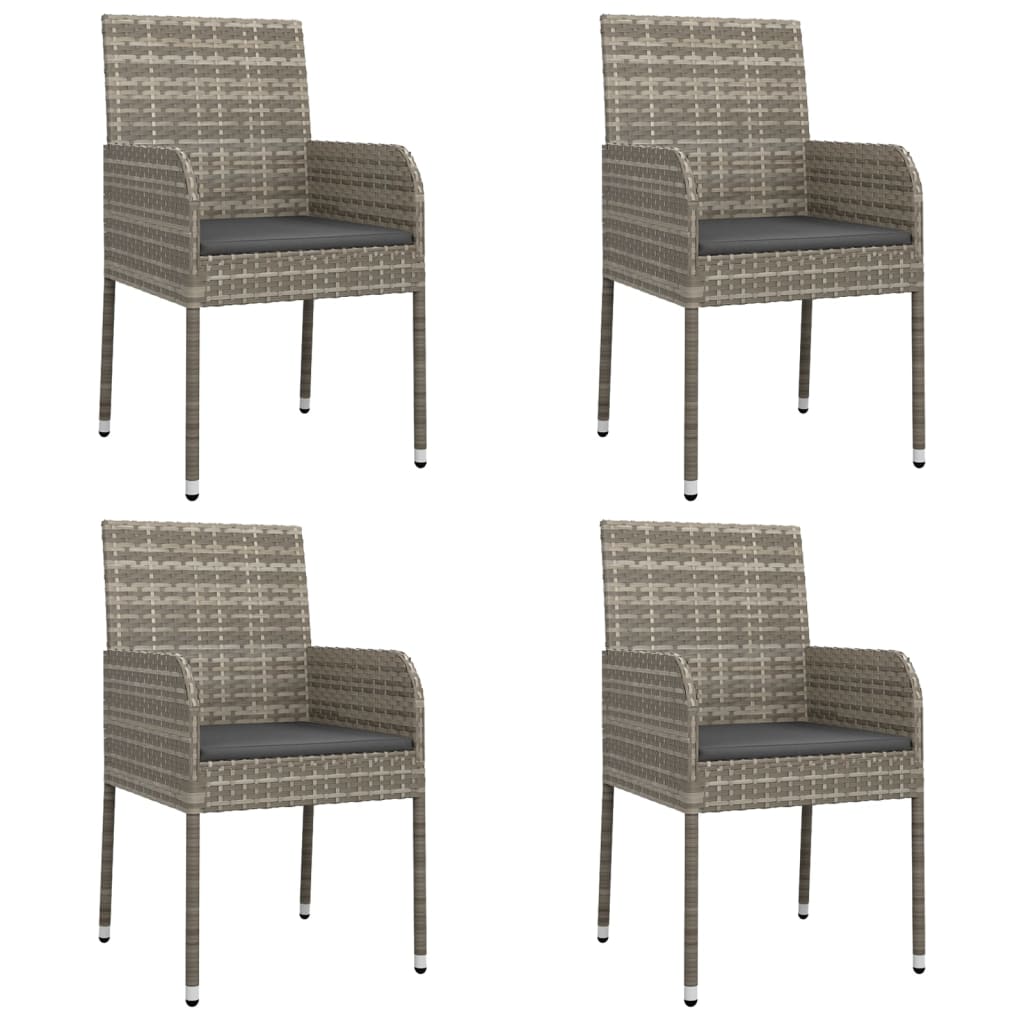 5-delige Tuinset met kussens poly rattan zwart en grijs is nu te koop bij PeponiXL, paradijselijk wonen!