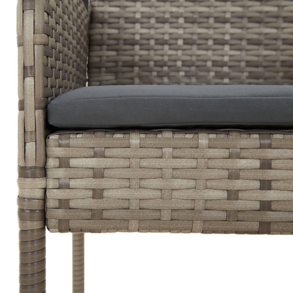 5-delige Tuinset met kussens poly rattan zwart en grijs is nu te koop bij PeponiXL, paradijselijk wonen!