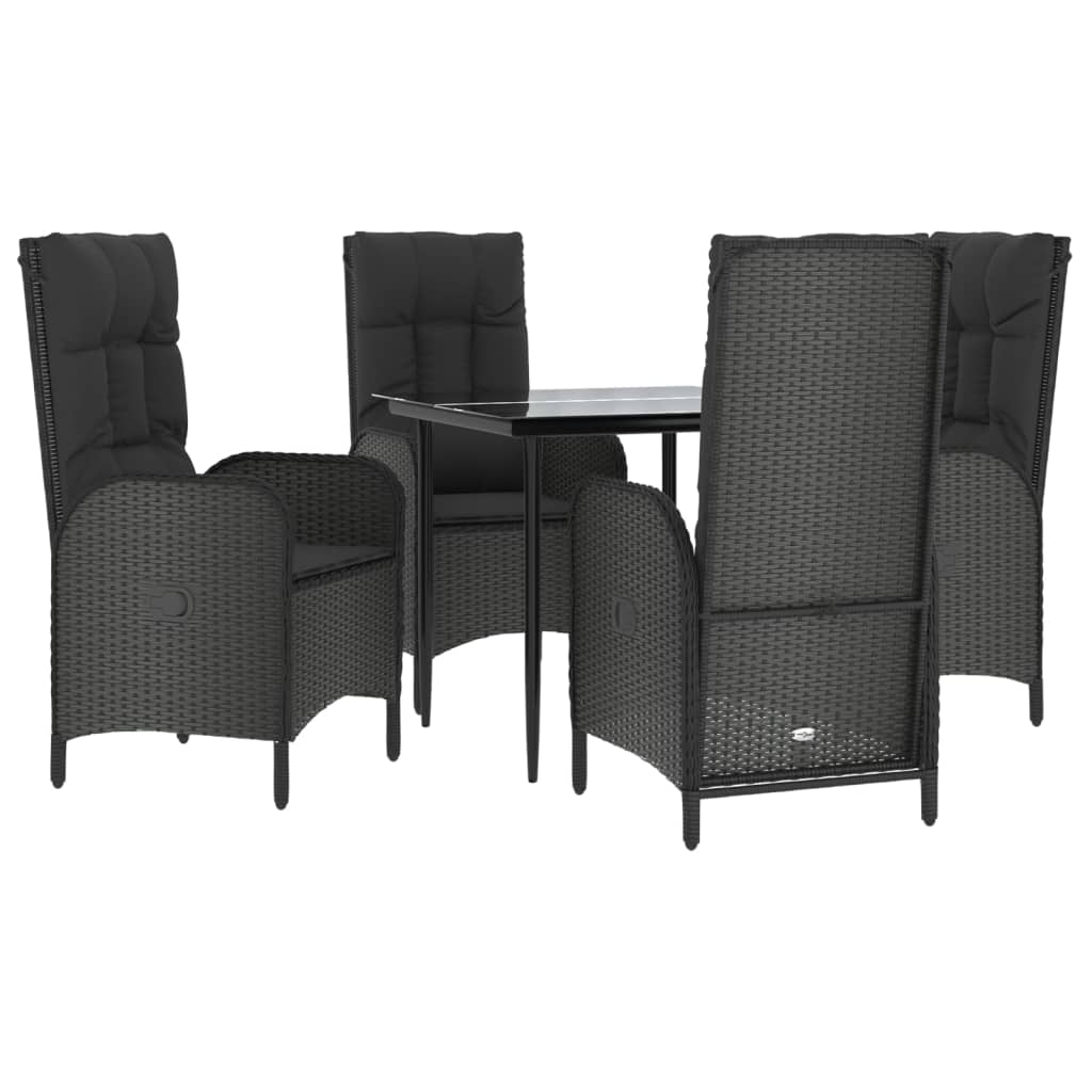 5-delige Tuinset met kussens poly rattan zwart is nu te koop bij PeponiXL, paradijselijk wonen!