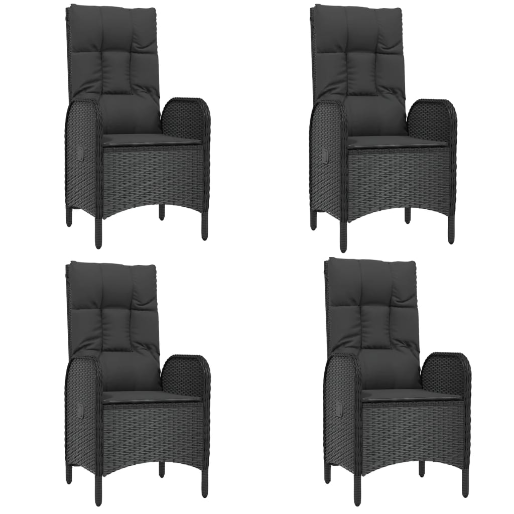 5-delige Tuinset met kussens poly rattan zwart is nu te koop bij PeponiXL, paradijselijk wonen!