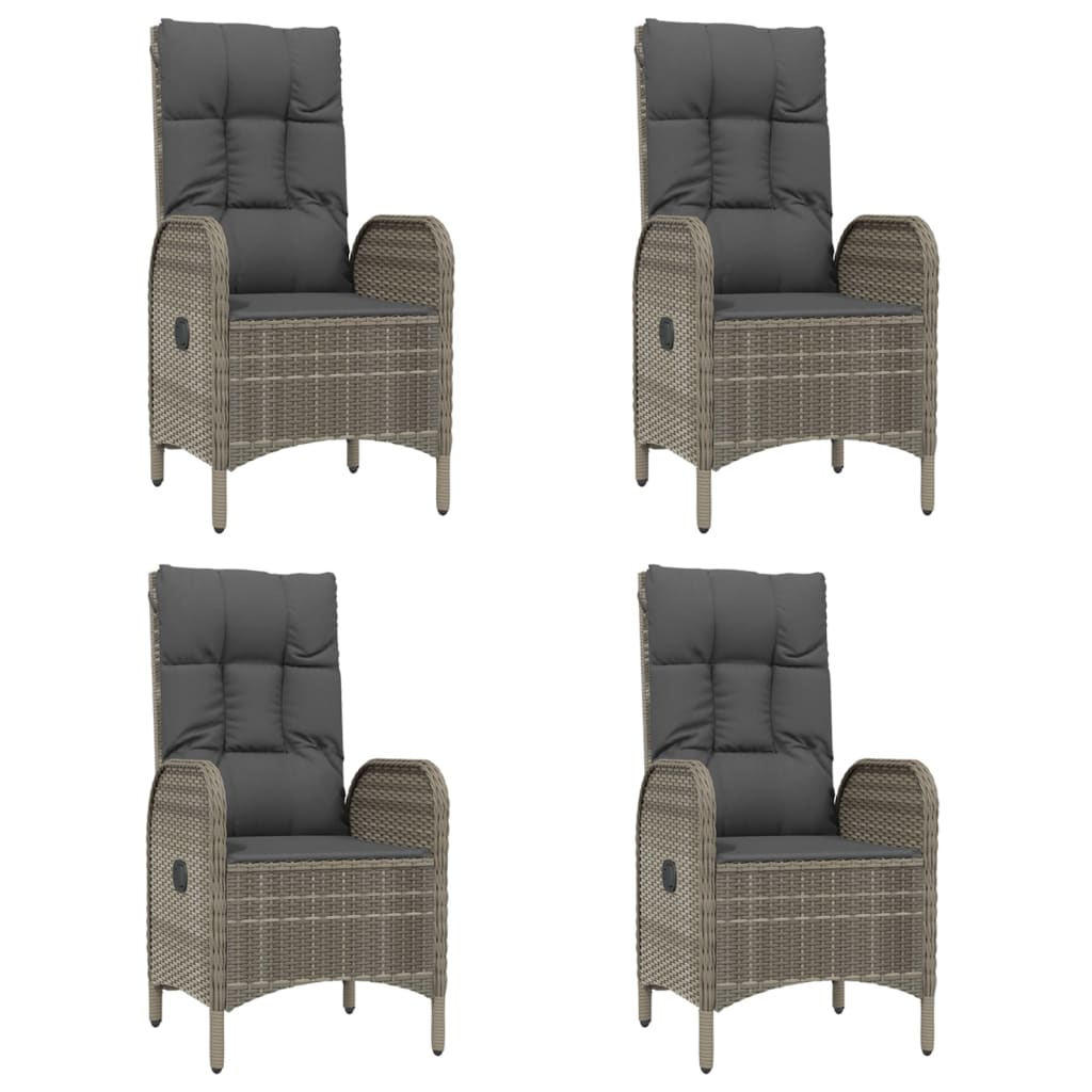 5-delige Tuinset met kussens poly rattan zwart en grijs is nu te koop bij PeponiXL, paradijselijk wonen!
