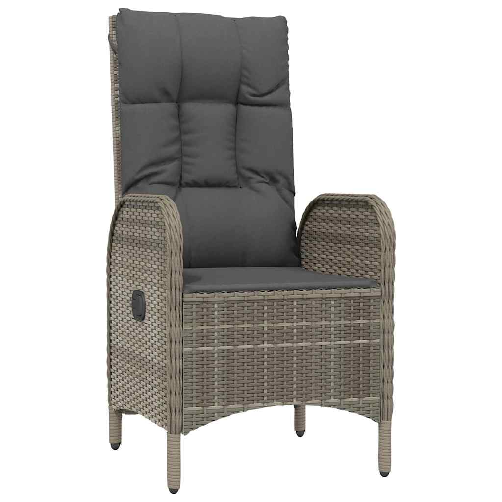 5-delige Tuinset met kussens poly rattan zwart en grijs is nu te koop bij PeponiXL, paradijselijk wonen!