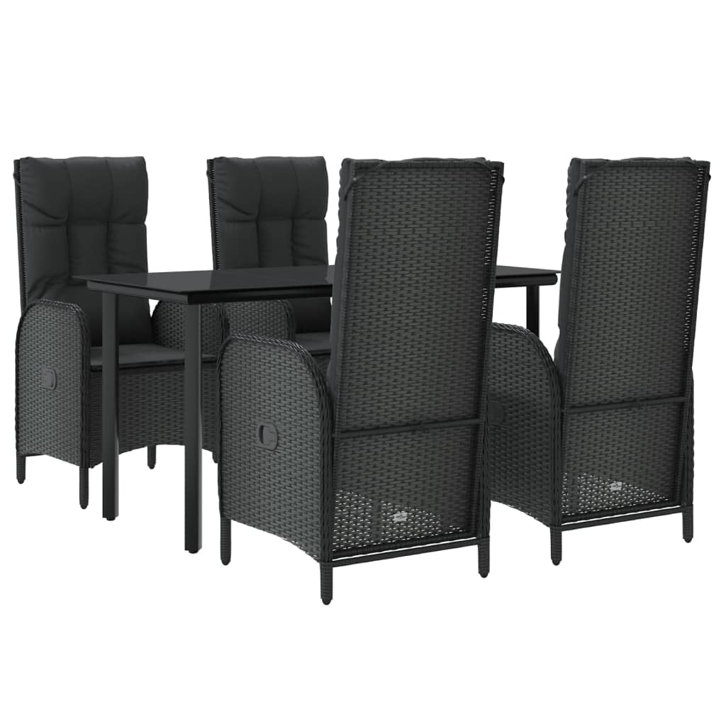 5-delige Tuinset met kussens poly rattan zwart is nu te koop bij PeponiXL, paradijselijk wonen!
