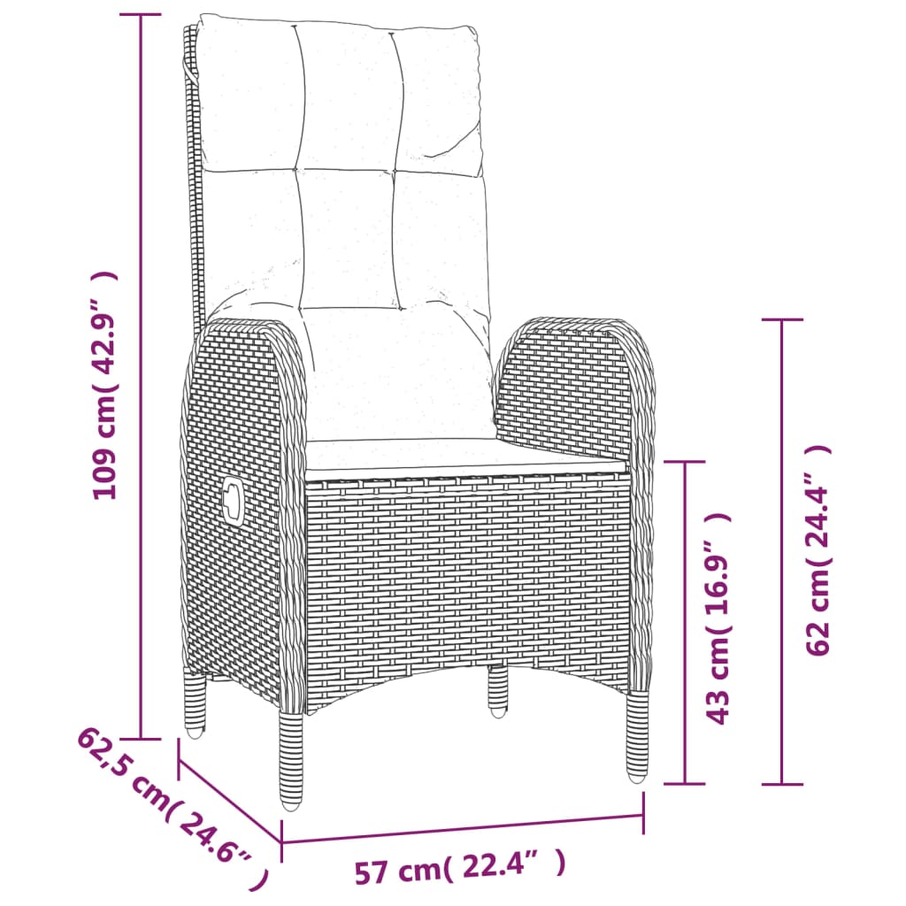 5-delige Tuinset met kussens poly rattan zwart is nu te koop bij PeponiXL, paradijselijk wonen!
