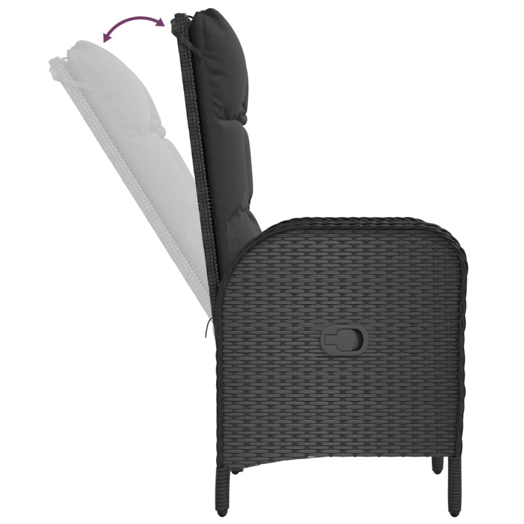 7-delige Tuinset met kussens poly rattan zwart is nu te koop bij PeponiXL, paradijselijk wonen!