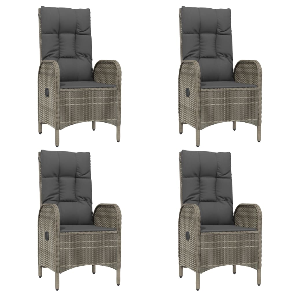 5-delige Tuinset met kussens poly rattan zwart en grijs is nu te koop bij PeponiXL, paradijselijk wonen!