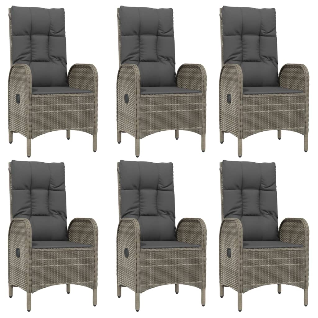 7-delige Tuinset met kussens poly rattan zwart en grijs is nu te koop bij PeponiXL, paradijselijk wonen!